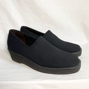 Donald J. Pliner | 'At Last' Black Square Toe Platform Wedge Pump Shoes Size 7.5